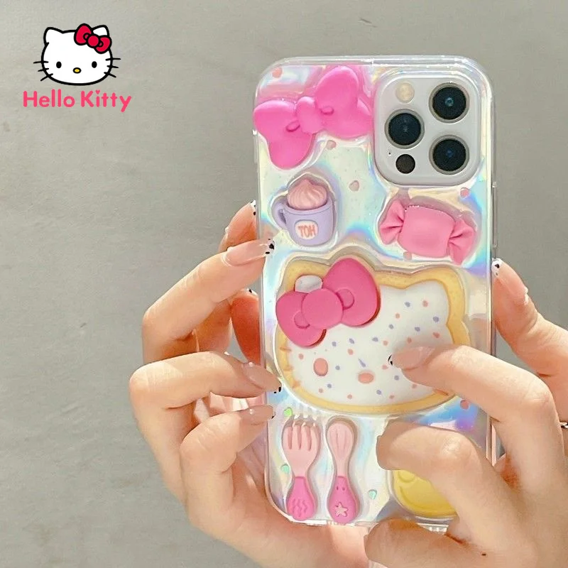 

Hello Kitty cartoon case biscuit for iPhone 13 13Pro 13Promax 12 12Pro Max 11 Pro X XS MAX XR 7 8 Plus Phone Case Cover