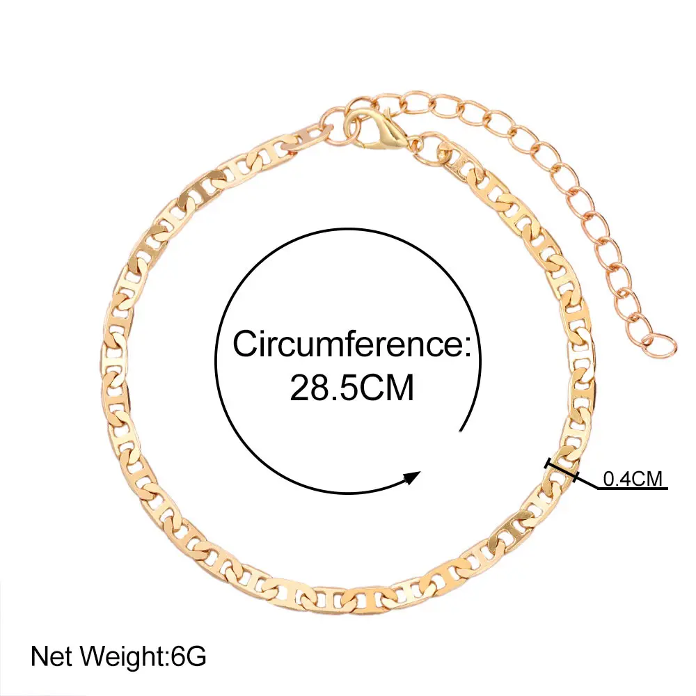 

Simple Figaro Chain Ankle Bracelet Anklets for Women Summer Gold Silver Color Beach Barefoot Sandals Female Foot Jewelry 2021