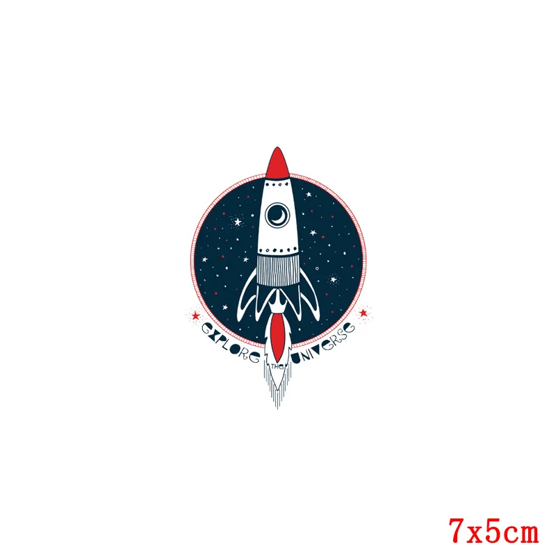 Мультфильм ракета Тепловой Патч пространство теплопередачи патчи планеты