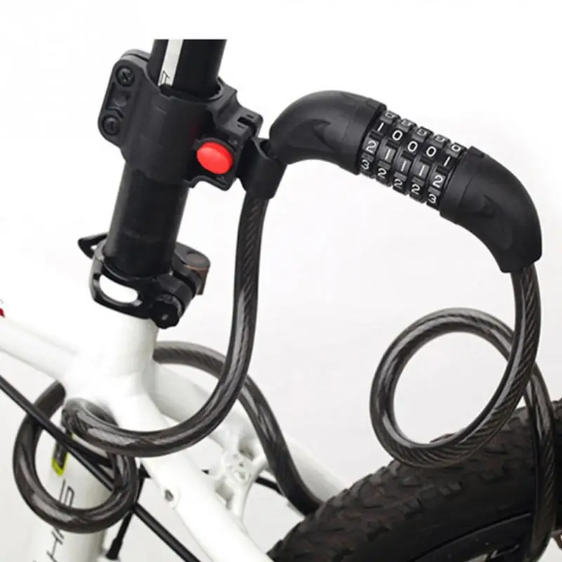 

Bike Anti Theft Helmet 5 Digit Password Bicycle Lock For Scooter Motorcycles Cycling Safety Portable MTB Spring Cable Locks