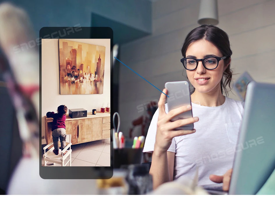 Беспроводная ip-камера SNOSECURE с разрешением 1080P HD, двухсторонняя аудио камера ночного видения, видео монитор с углом обзора 360 градусов, панорамная камера для домашней безопасности, Wi-Fi камера