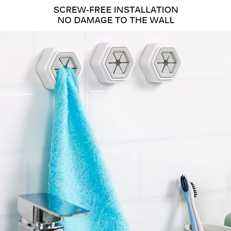 Wash Cloth Hook 2pcs Self Adhesive Wall Mount Holder Bathroom Storage Rack Towel | Обустройство дома