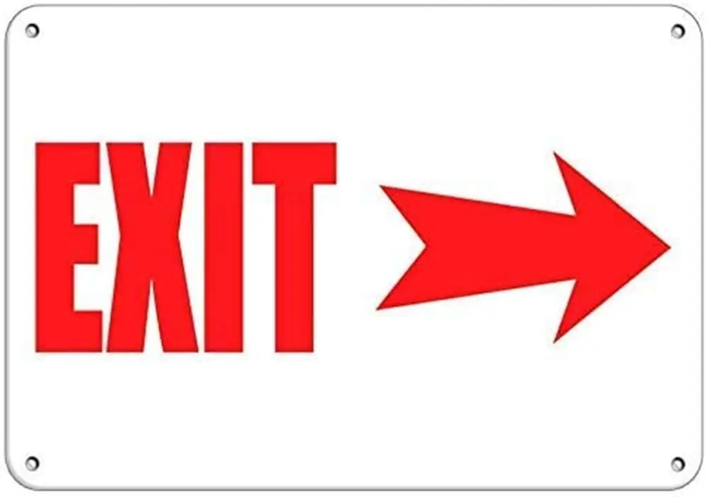 

Вправо выхода опасности аварийного забавная металлический знак Винтаж выглядят знак доска для дома для баров, пабов плакат Арт Декор 8X12 В