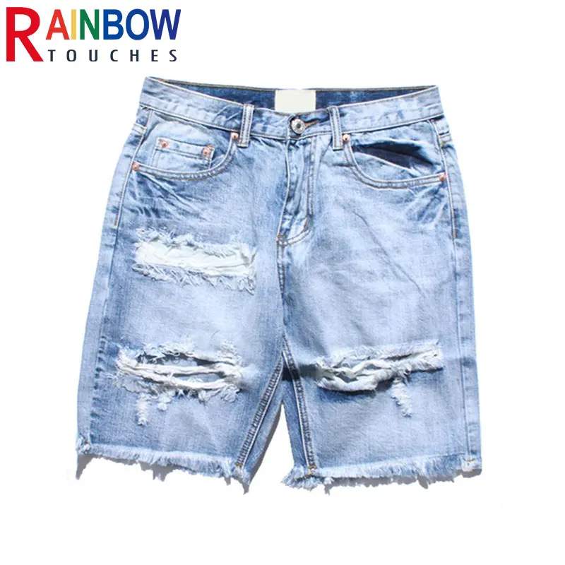 

Rainbowtouches Wholesale Washed Ripped Jean Shorts Men