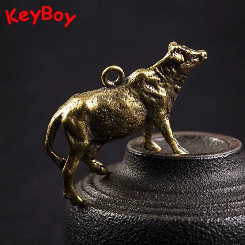 Маленький кулон в виде китайского знака зодиака и быка латунный брелок