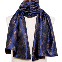 new fashion men scarf blue gold jacquard paisley 100 silk scarf autumn winter casual business suit shirt shawl scarf barry wang