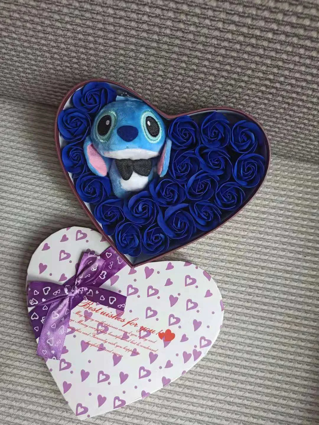 Disney мультфильм Лило Ститч плюшевые куклы игрушки букет розы Подарочная коробка