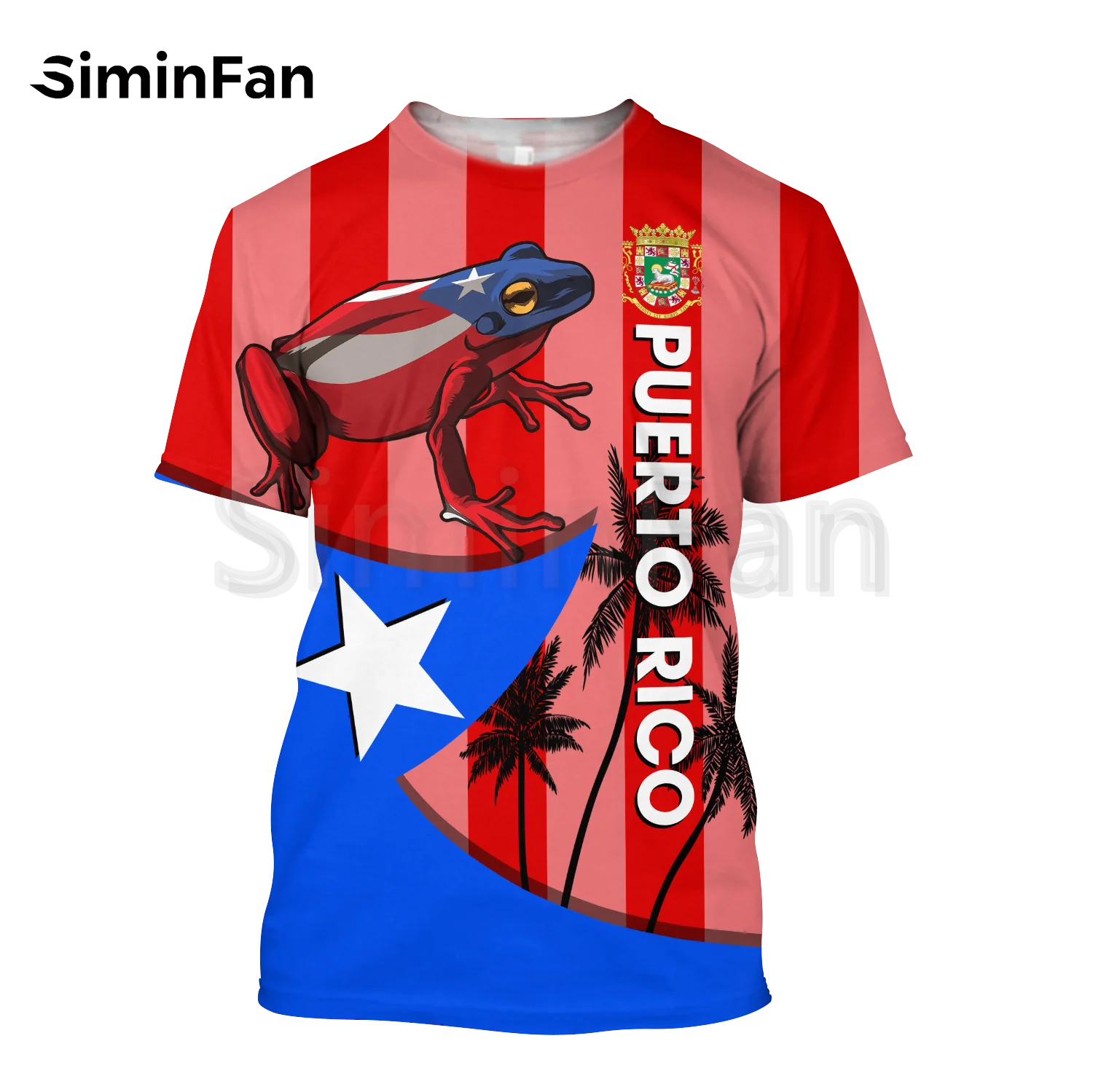 Men Casual T-Shirts Puerto Rico Frog 3D Print Unisex Harajuku Tshirts Summer Hot Tees Sportswear Hip-Hop Women Tops Streetwear 2