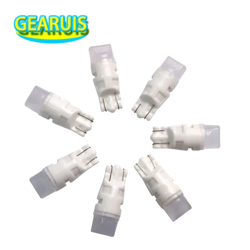 100X T10 3D fog lens ceramics 3 SMD 2835 LED 40MA Marker Lamp W5W 501 168 192 Auto Wedge License Plate Light Car Styling 12V | Автомобили