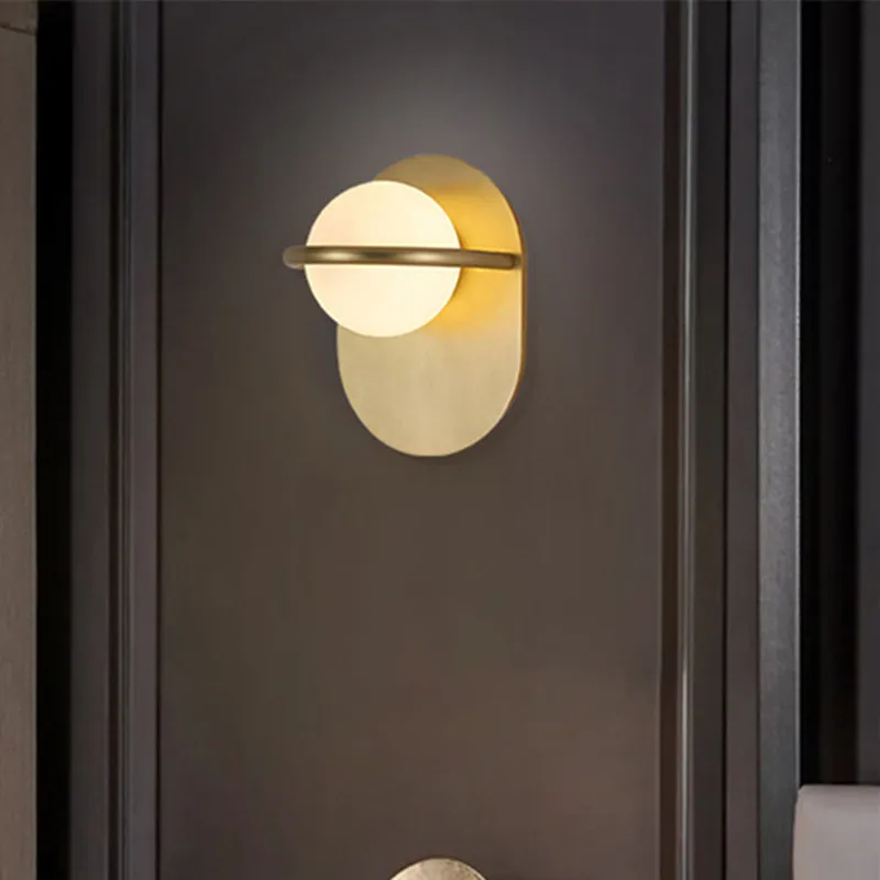 

Glass Ball Wall Lamp Modern nordic style lamp Loveliness Romantic Bedside Stair Corridor Decor Home LED minimalist wall lamp