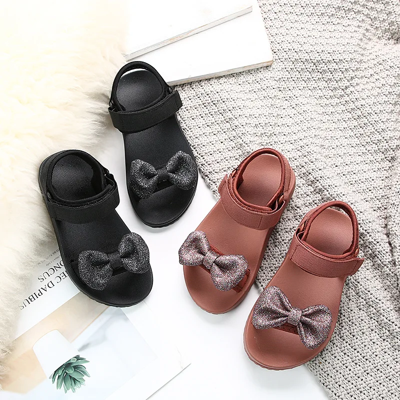 Children's sandals 2021 new fashion summer children's shoes baby soft bottom bow net red primary school princess |