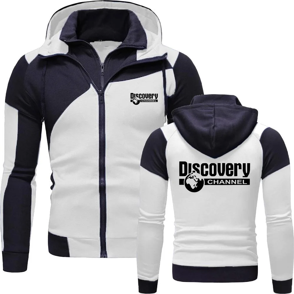 

Discovery Channel Hoodies Sweatshirts Mens Bomber Jacket Hiking Camping Coat Double Zip Fleece Windbreaker Hoody Clothing