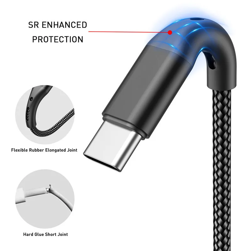 Супер зарядное устройство для huawei P40 P30 lite P20 Mate 20 30 Pro honor 9X P Smart Z светящийся Тип C USB 3
