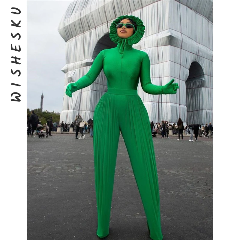 

Women High Waist Pleated Green Harem Pants Loose Casual Joggers Sweatpants 2021 Fall Korean Fashion Harajuku Cute Y2K Clothes