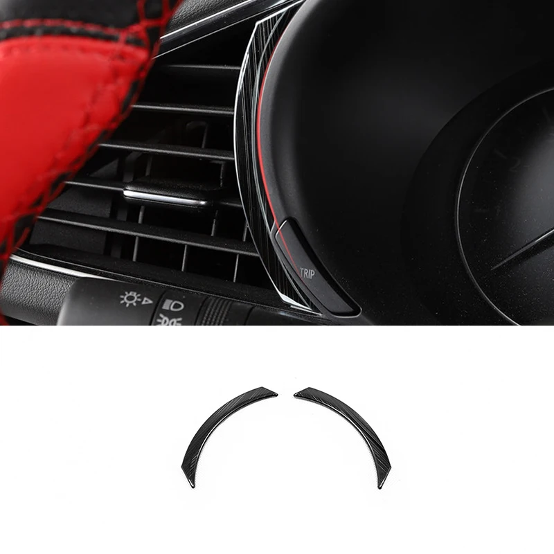 For Mazda 3 2019 2020 Stainless steel Car Dashboard Decorative strips Cover Trim Sticker Car Styling Accessories 2pcs