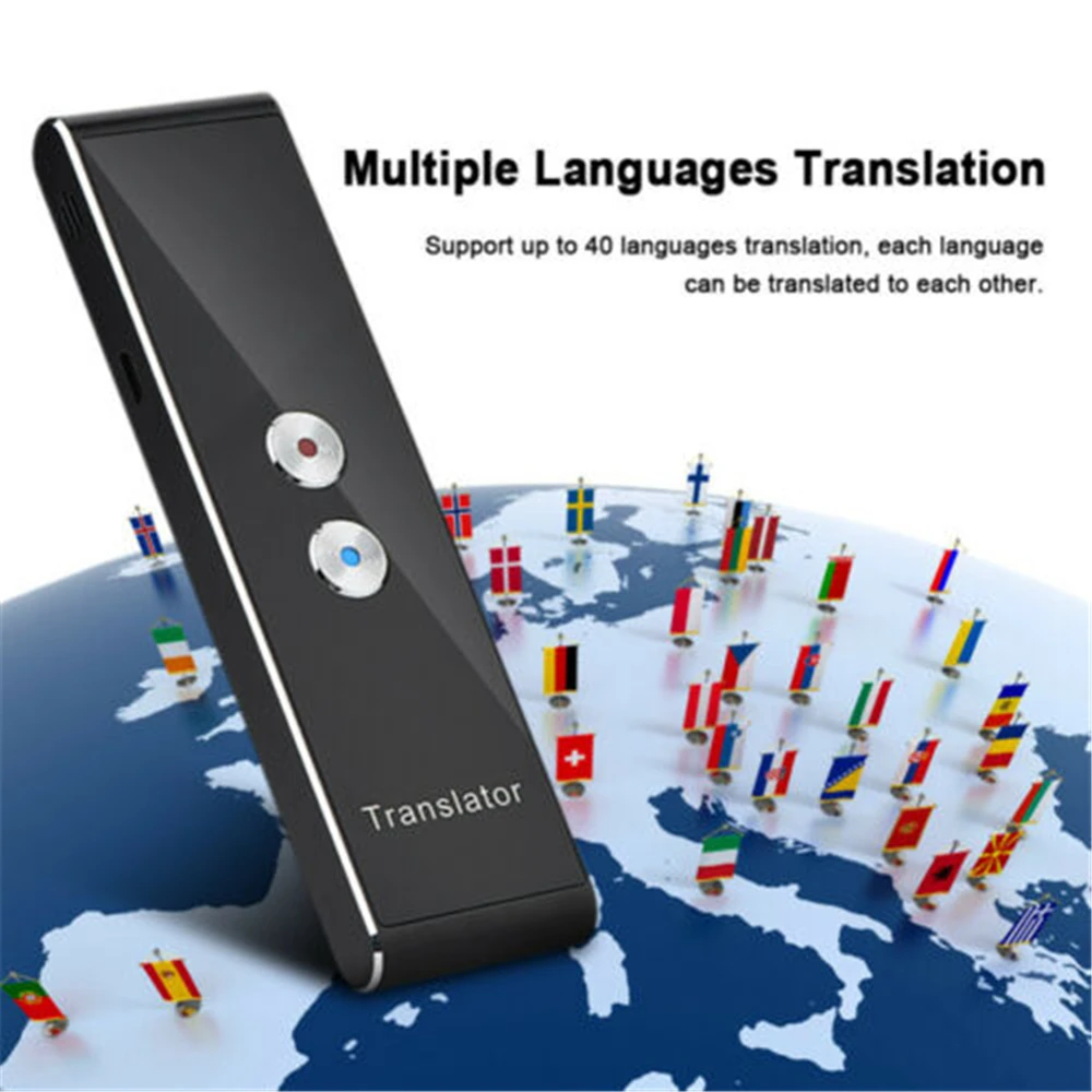 

T8 Voice Translator 40 Languages Multi Languages Instant Translate Mini Wireless 2 Way Real Time Translator APP Bluetooth Device