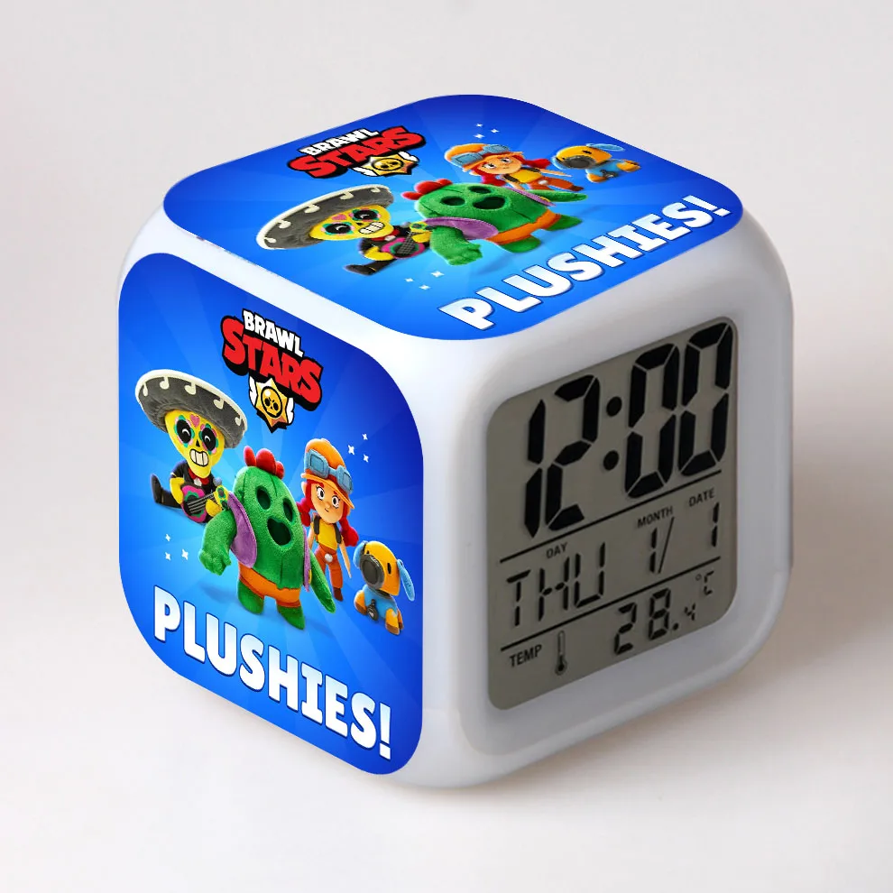 Будильник меняющие цвета принт милые Мультяшные светодиодные часы студенческие