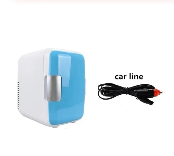 Blue -Car Use 4L косметические нагревательные холодильники морозильник охладитель теплее холодильное и тепло Личное домашнее использование низкий голос - Цвет: Blue -Car Use