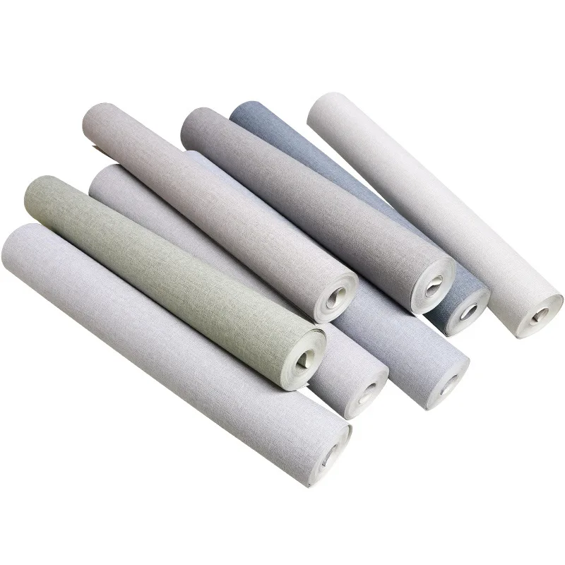 

Nordic ins wind wallpaper solid color linen modern minimalist bedroom living room hotel clothing store gray plain wallpaper