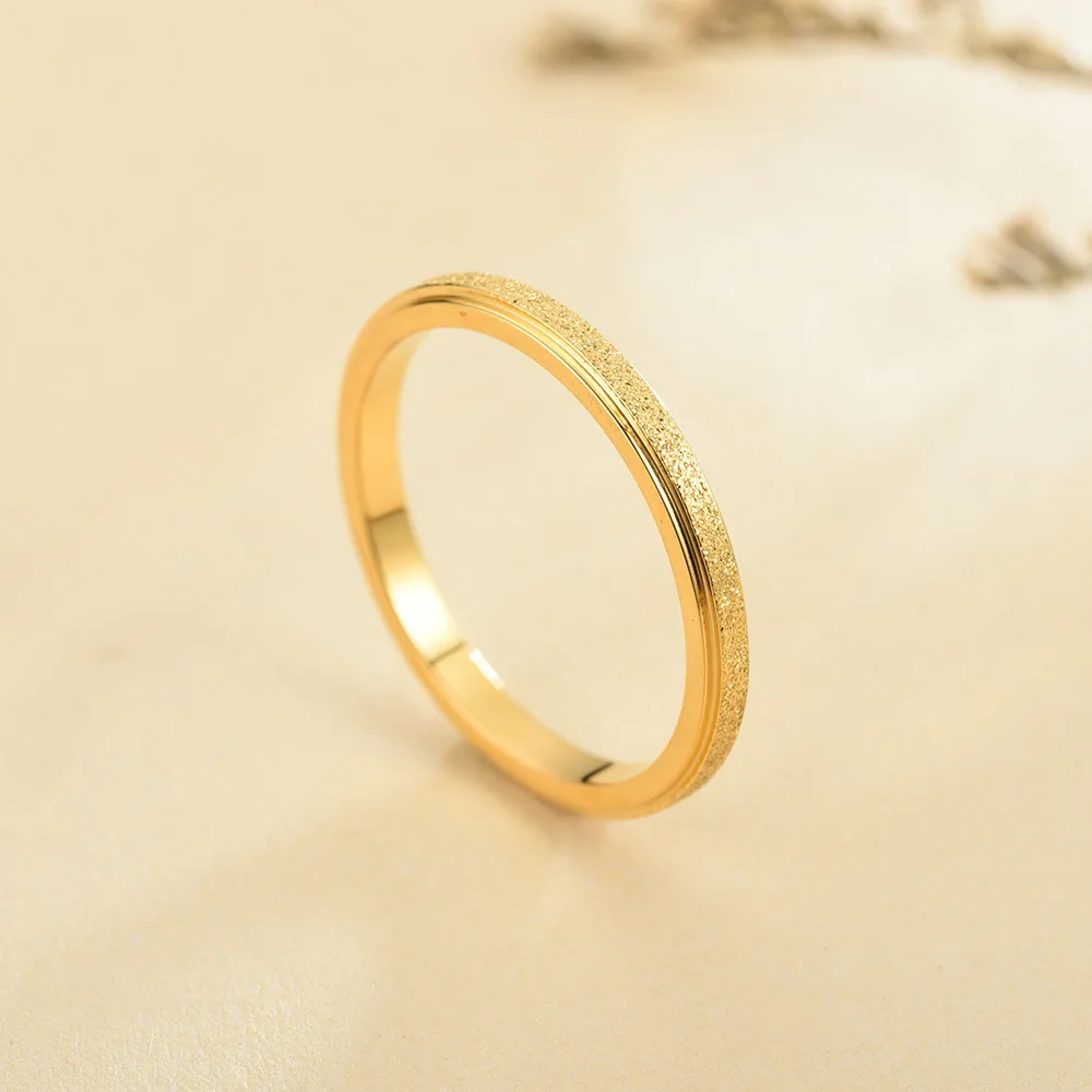JHSL 2mm Frosted Rings for Women Small Mini Rose Gold Color Stainless Steel Simple Fashion Jewelry US size 3 4 5 6 7 8 9 10 | Украшения и