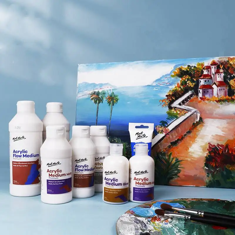 Mont Marte акриловая краска средний глянец силиконовое масло белая текстура Gesso