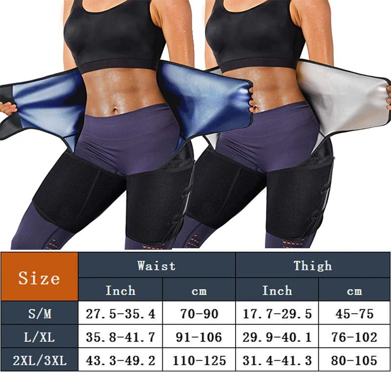 Sauna Sweat Waist and Thigh Trimmer for Women & Men Weight Loss Body Shaper Tummy Control Waist Trainer Workout Belt Leg Slimmer leonisa shapewear