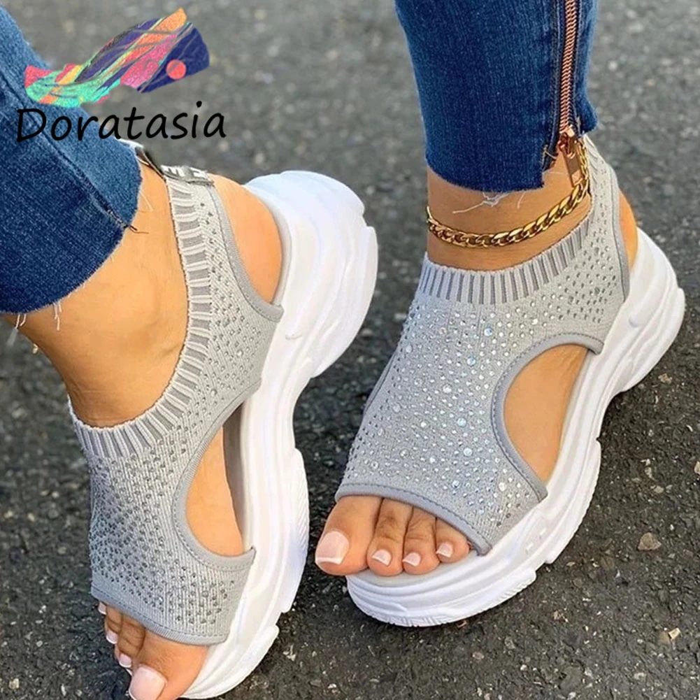 DORATASIA Ins/оптовая продажа Женские слипоны на платформе Повседневные босоножки