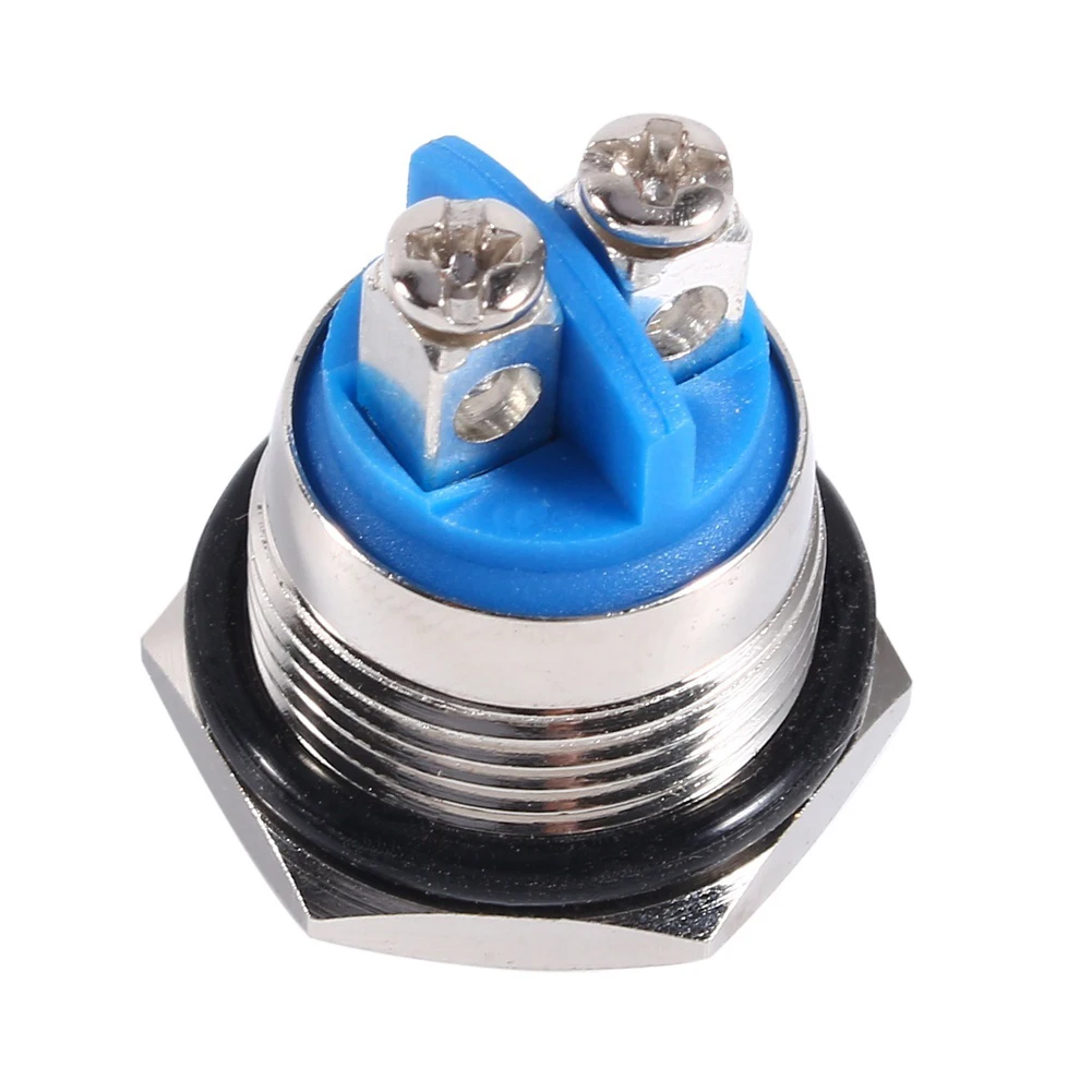 12V 16mm Waterproof Car Vehicle Metal Momentary Push Button ON/OFF Horn Switch flat head | Автомобили и мотоциклы