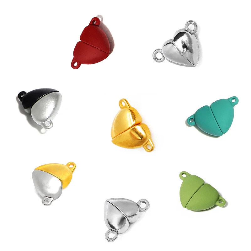 

6Pcs/Set Love Heart High Strong Magnetic Clasps Buckle For Necklace Bracelet Connectors End Caps DIY Jewelry Making Accessories