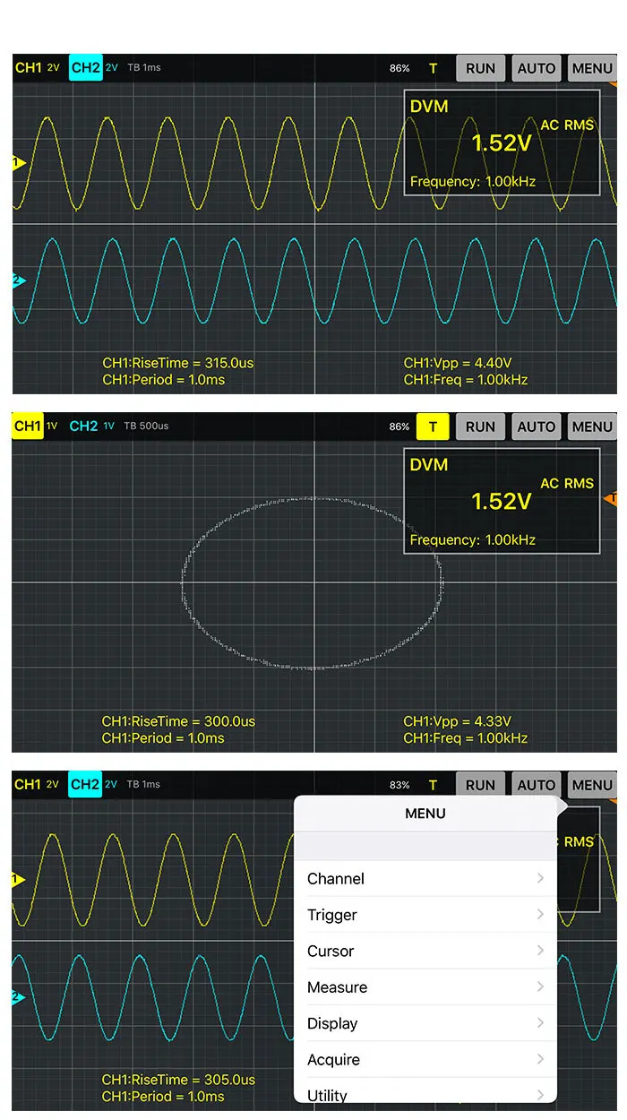 Hantek Official iDSO1070A Digital Oscilloscope USB iPhone/iPad/Android/Windows Osciloscopio Portatil With WIFI Oscillograph