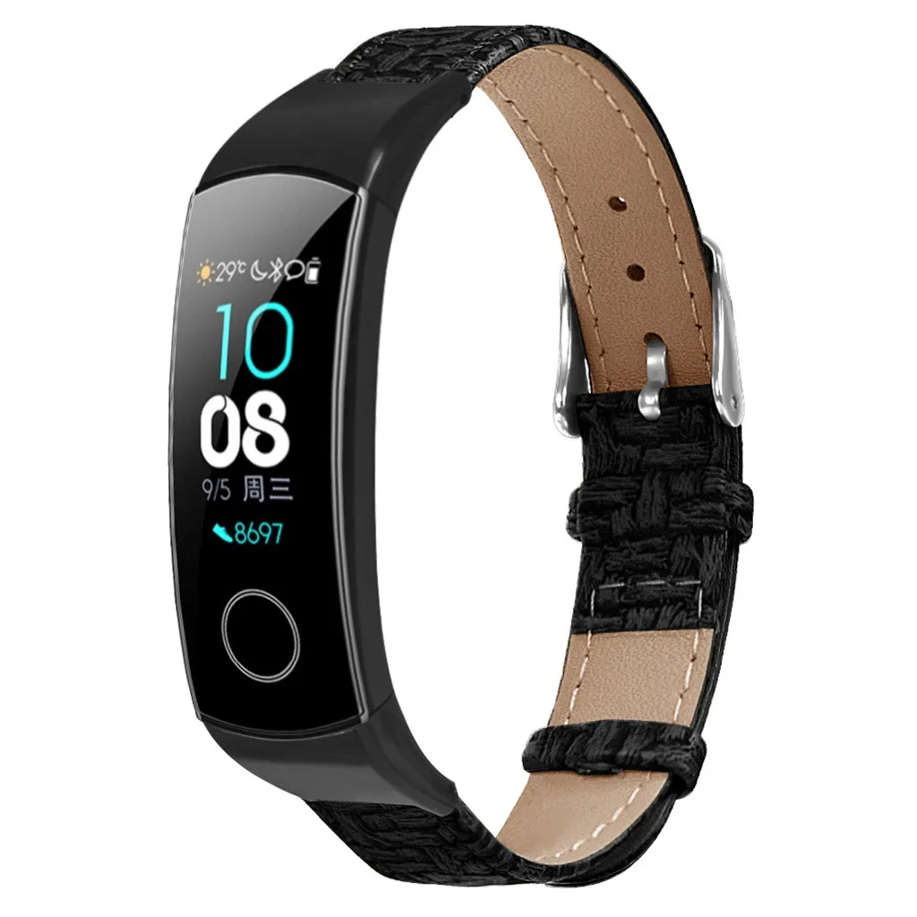 Замена волоконно-кожаных часов Ремешок Браслет для huawei Honor Band 5/4 унисекс тонкий ремешок 10 стилей роскошный модный подарок