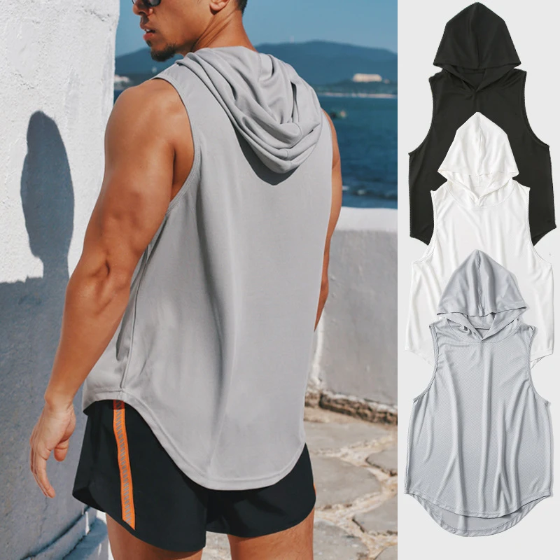 

Comfortable Tops Solid Vest Quick Dry Sleeveless Plain Gym Muscle Tank Top Running Tee Solid Color Sleeveless T Shirts For Men
