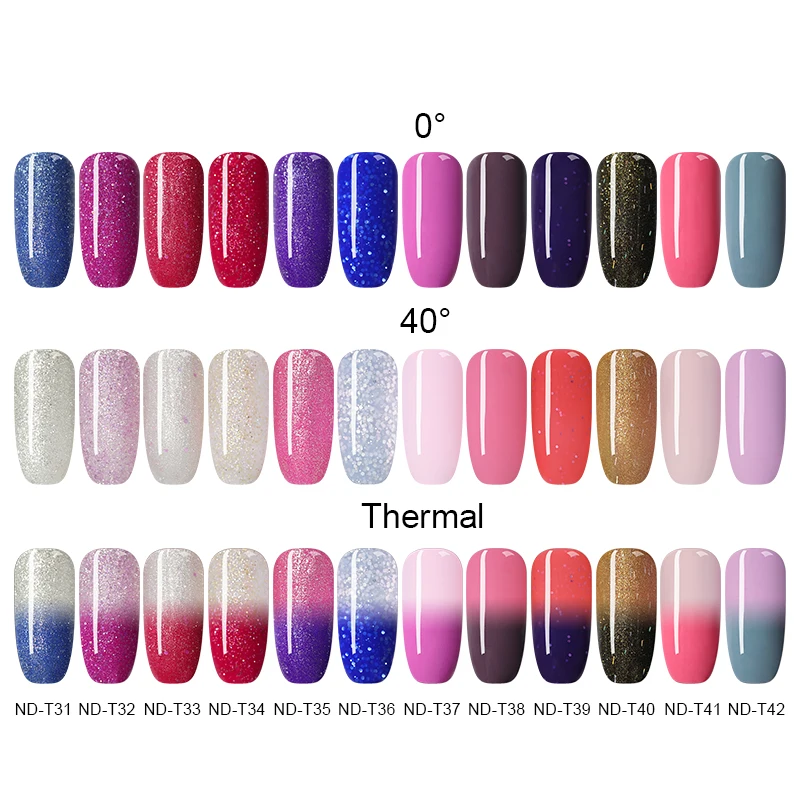 NICOLE DIARY Хамелеон термальный гель меняющий цвет Лак для ногтей Блеск температура