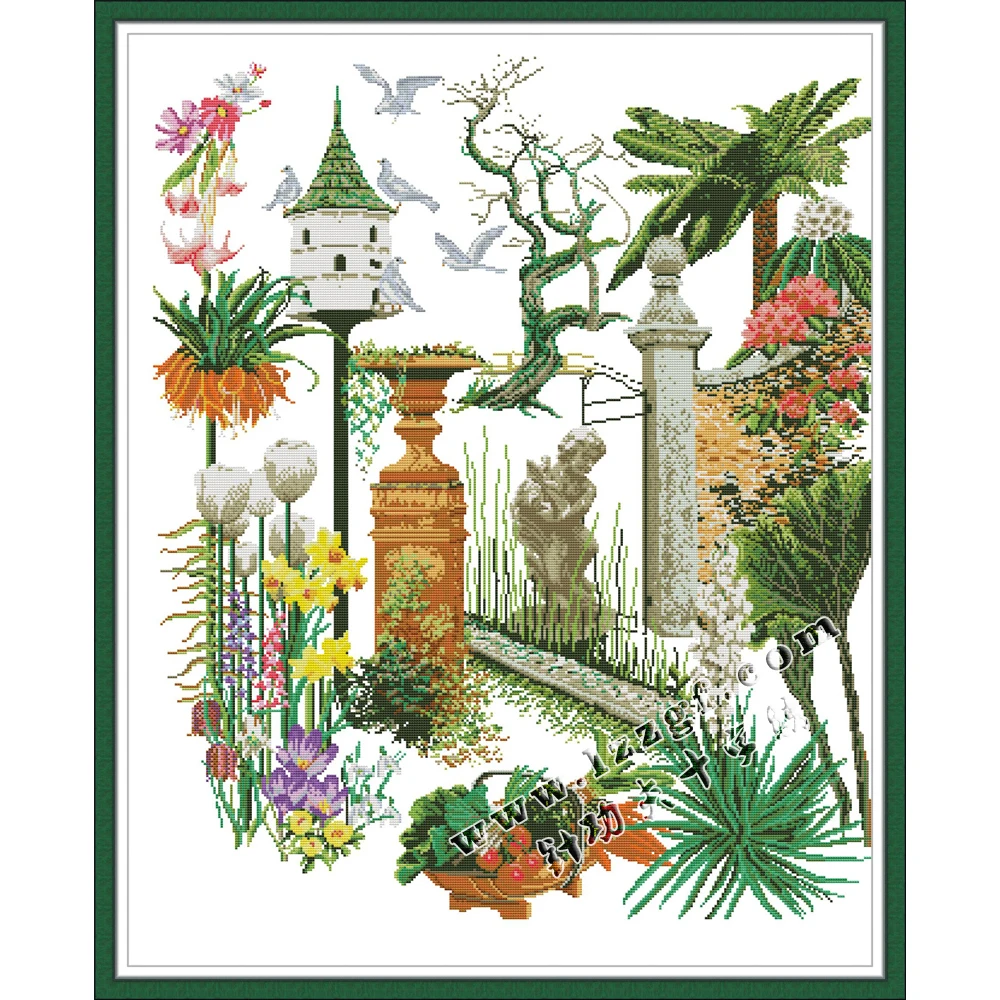 

Everlasting Love Beautiful garden Chinese Cross Stitch Kits Ecological Cotton Printed 14CT 11CT Gift Wedding Decoration For Home