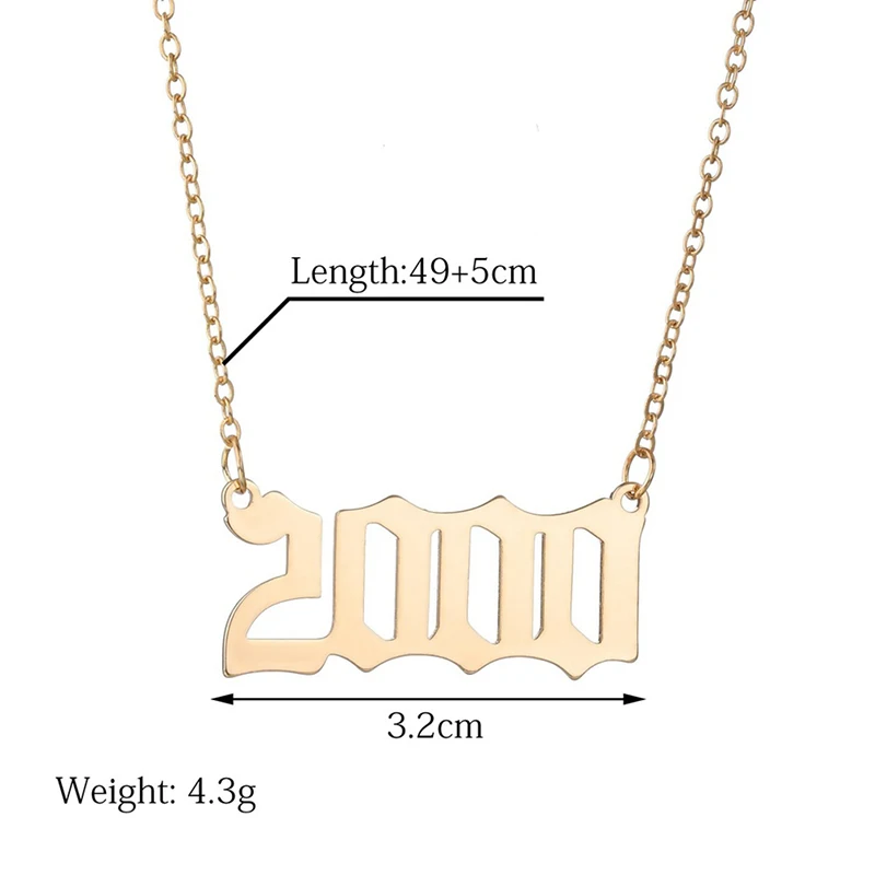 

Personalize Year Number Necklaces For Women Custom Year 1989 2000 Birthday Gift from 1989 To 2000