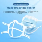 10531 шт. 3D маска кронштейн нос рот Поддержка дыхание помочь маска внутренняя подушка Мода силиконовой пояс ПЭ маска держатель