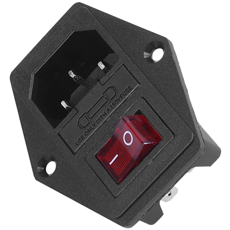 JEYL 3 Pin IEC320 C14 Входной модульный Штепсель предохранитель переключатель Мужской