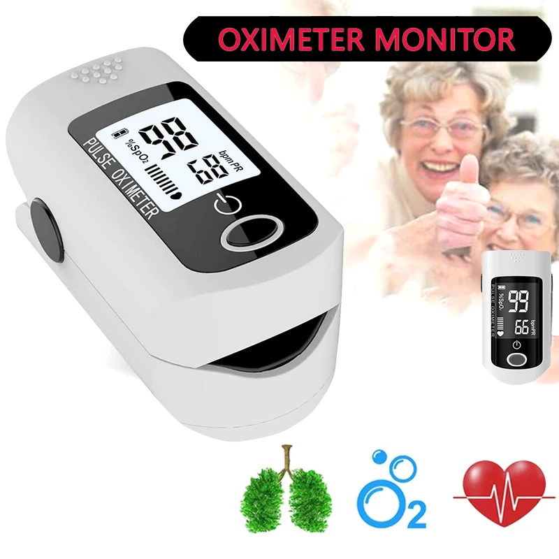 Пульсоксиметр на палец измеритель пульса и уровня кислорода в крови портативный