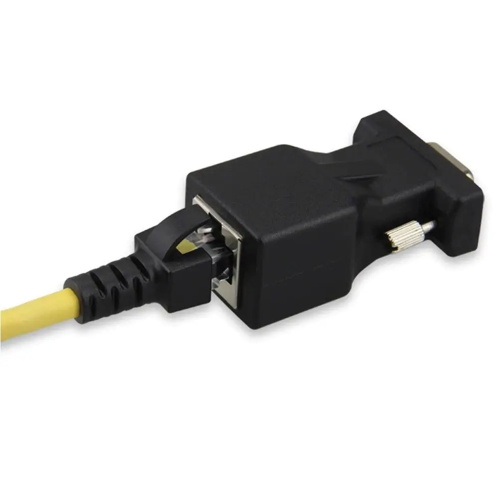 Переходник с RJ45 на RS232 DB9 9 контактный последовательный разъем штекер гнездо Cat5e/6
