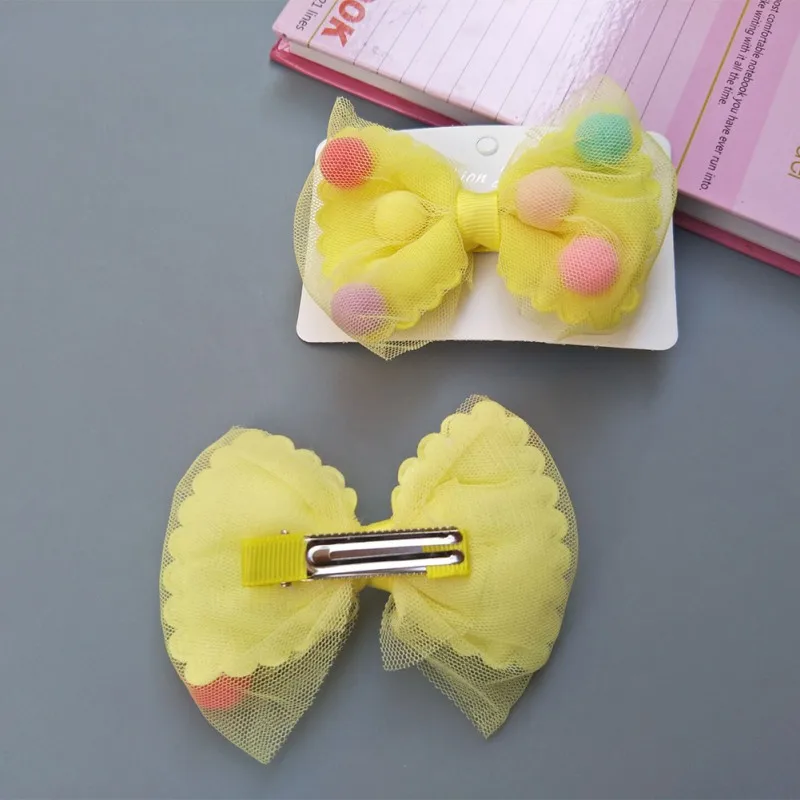 Модные кружевные сетчатые повязки на голову с бантом для маленьких девочек