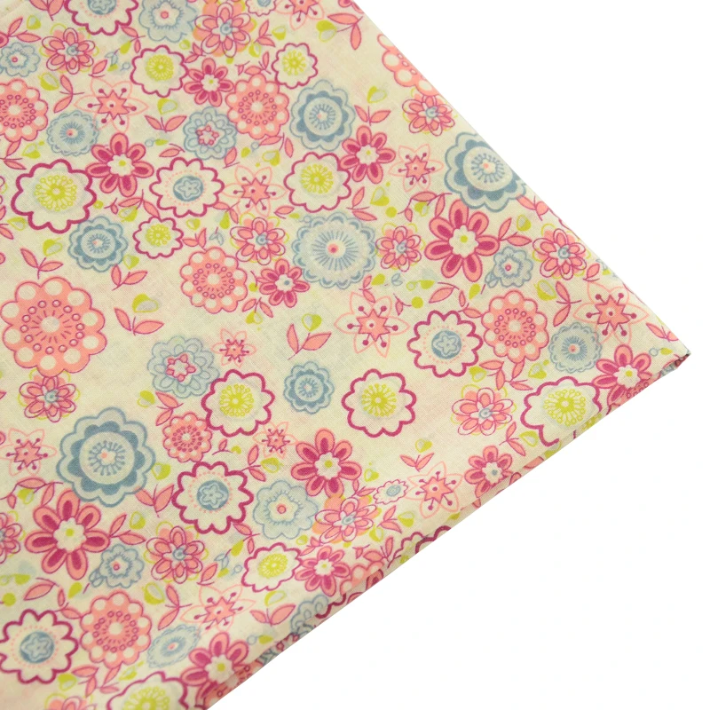 Хлопчатобумажная ткань с принтом круга цветов и листьев дизайн домашний