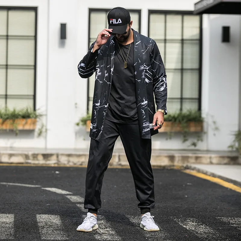 

Plus size men's autumn and winter fat men's plus size cardigan long sleeve casual fashion plus fat plus size jacket