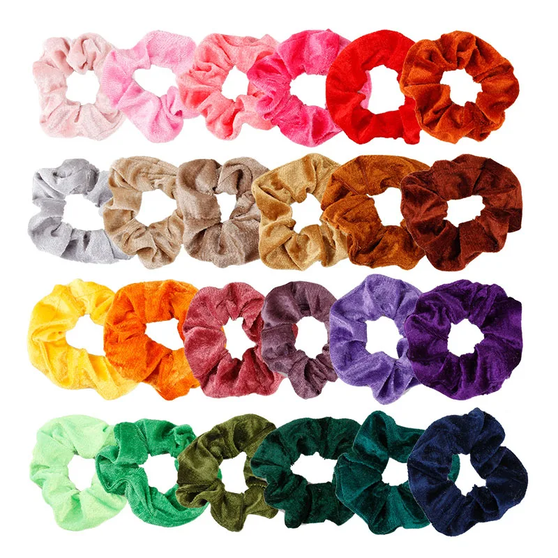39 цветов корейские Бархатные резинки для волос эластичные одноцветные женские