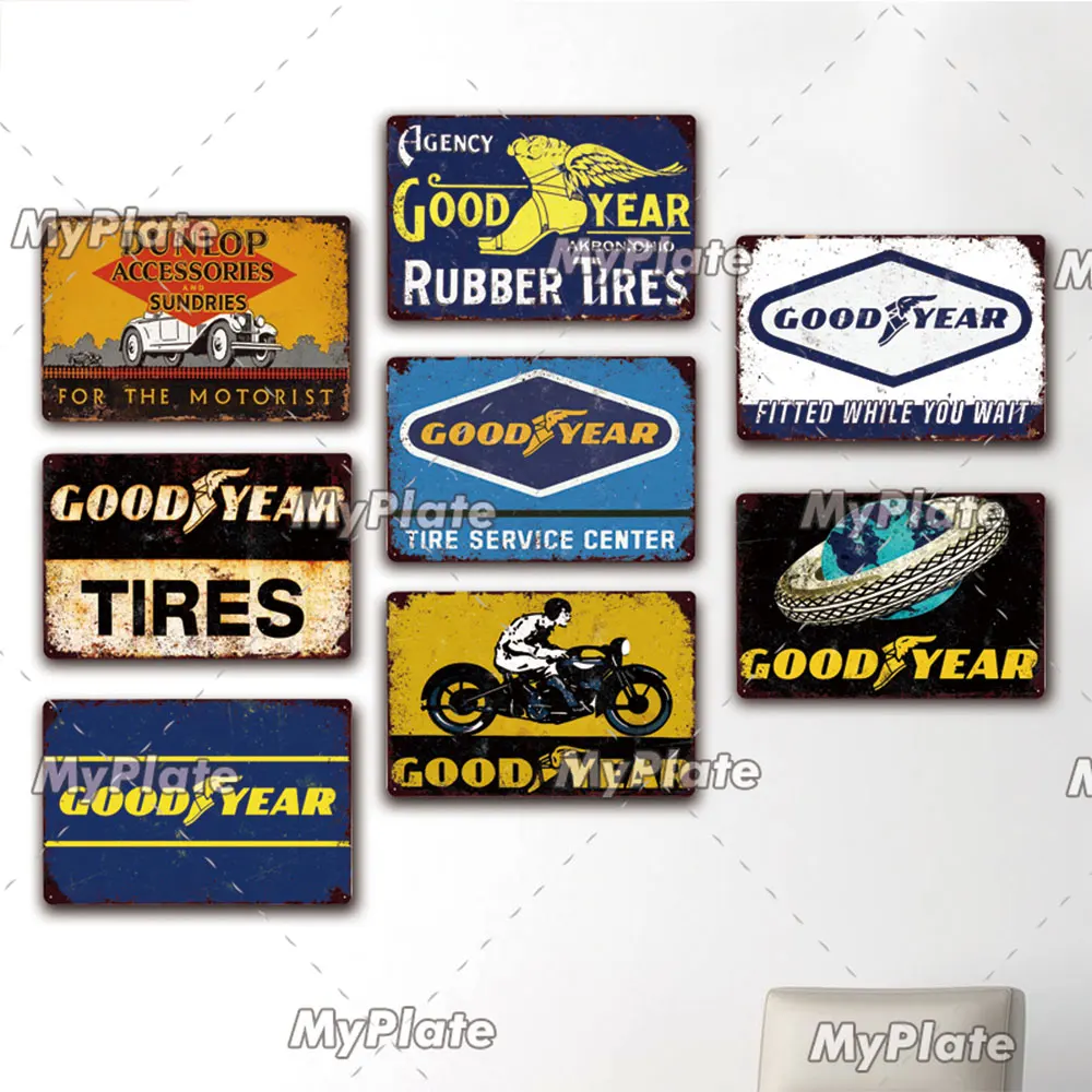 Автомобильные шины винтажные Жестяная Табличка с надписью металлический знак