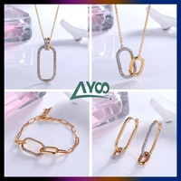 swa fashion jewelry 11charming time interlocking adjustable bracelet necklace earring set elegant gift for women with logo