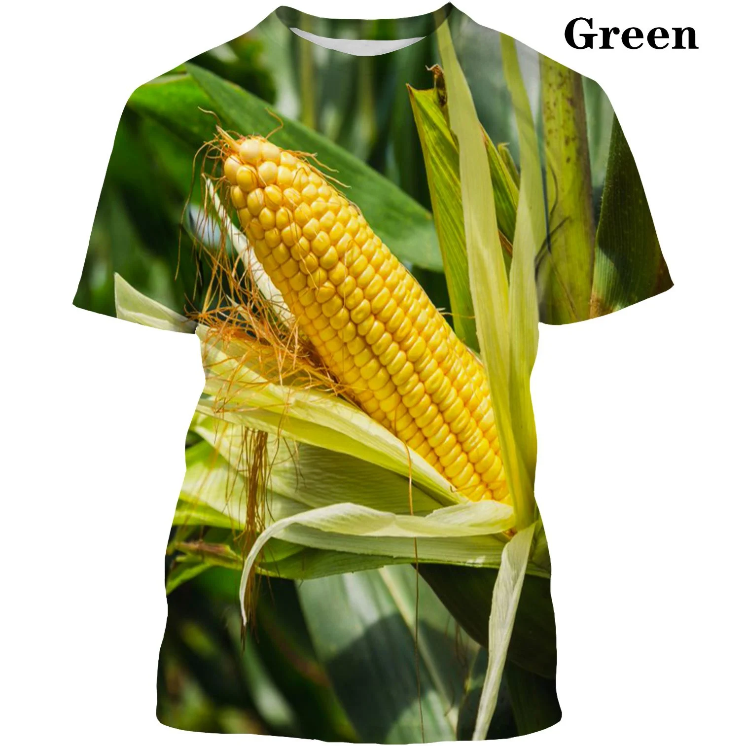 Новая модная футболка с 3D-принтом кукурузы модный трендовый Повседневный Топ