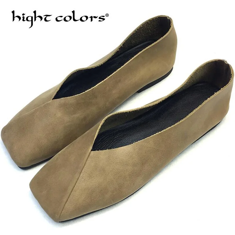 Новинка обувь ручной работы для женщин из натуральной кожи с закрытым носком