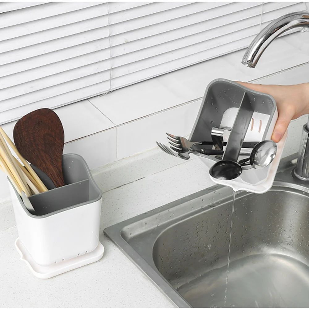 

Kitchen Drain Chopsticks Cage Multi-function Desktop Partition Rack Hollow Cutlery Drainer Spoon Fork Knife Shelf Holder 1PC