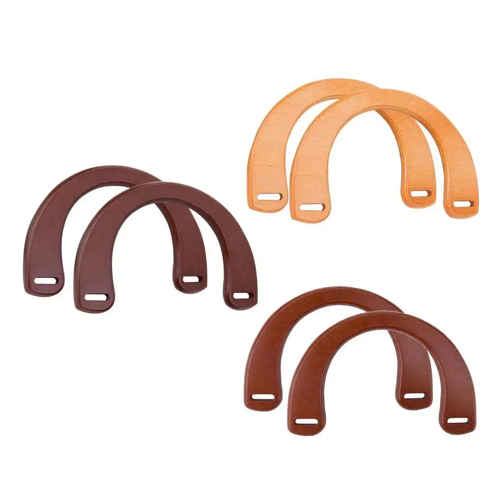 

2Pieces Wooden Purse Handles Solid Wood Handbag Replacement Handle for DIY Bag Making Purse Making Repairing Handle 18x12cm