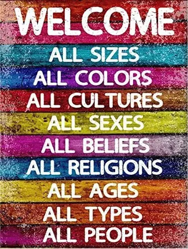

Cartel de metal decorativo "All Welcome".